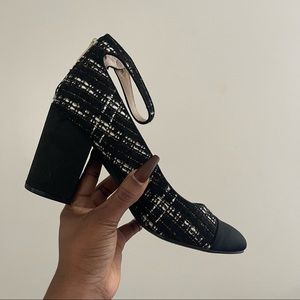 Unisa Black Multi Fabric Heels